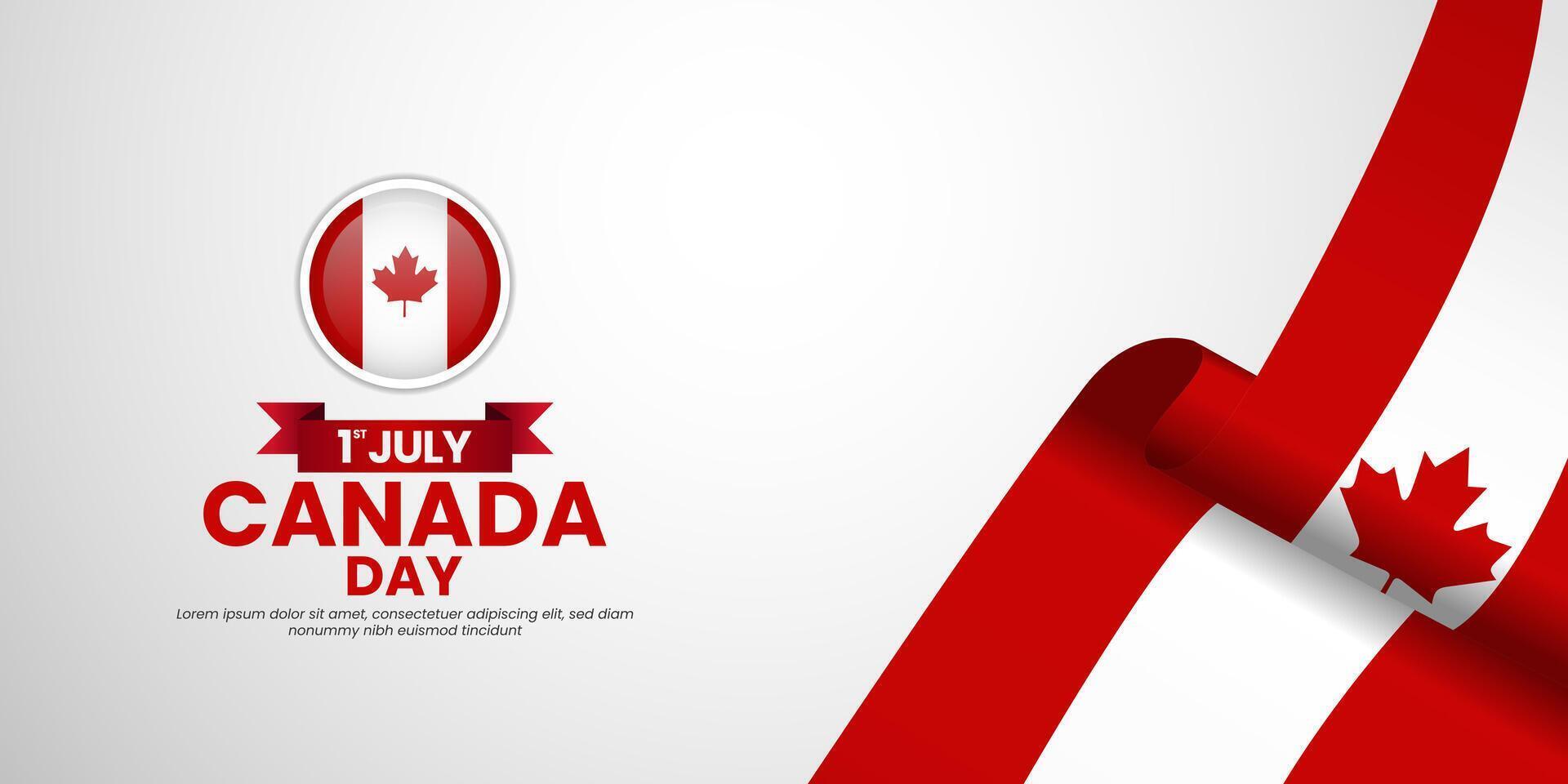 Canada flag for canada day banner background vector