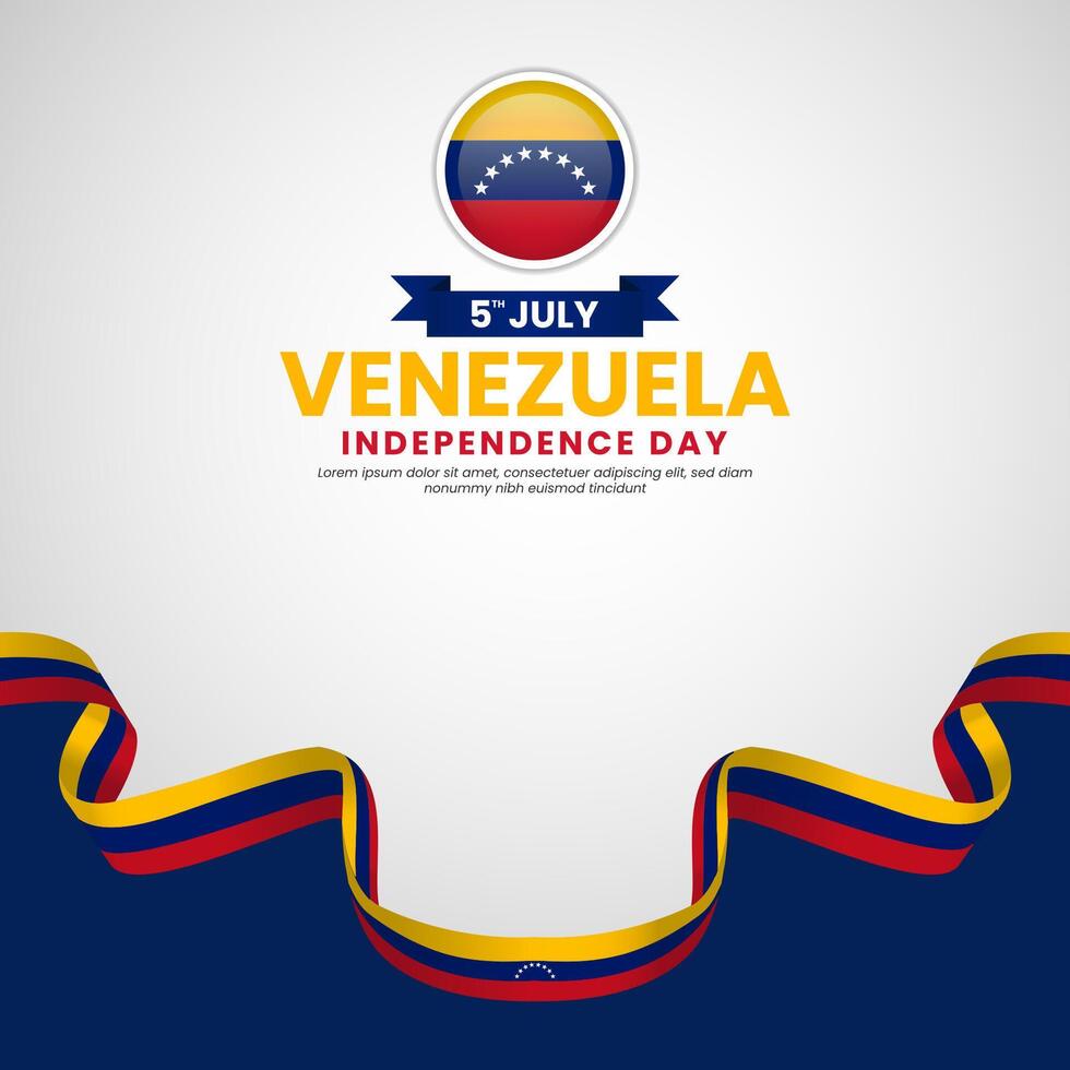 Venezuela flag for independence day square banner background with realistic flag vector