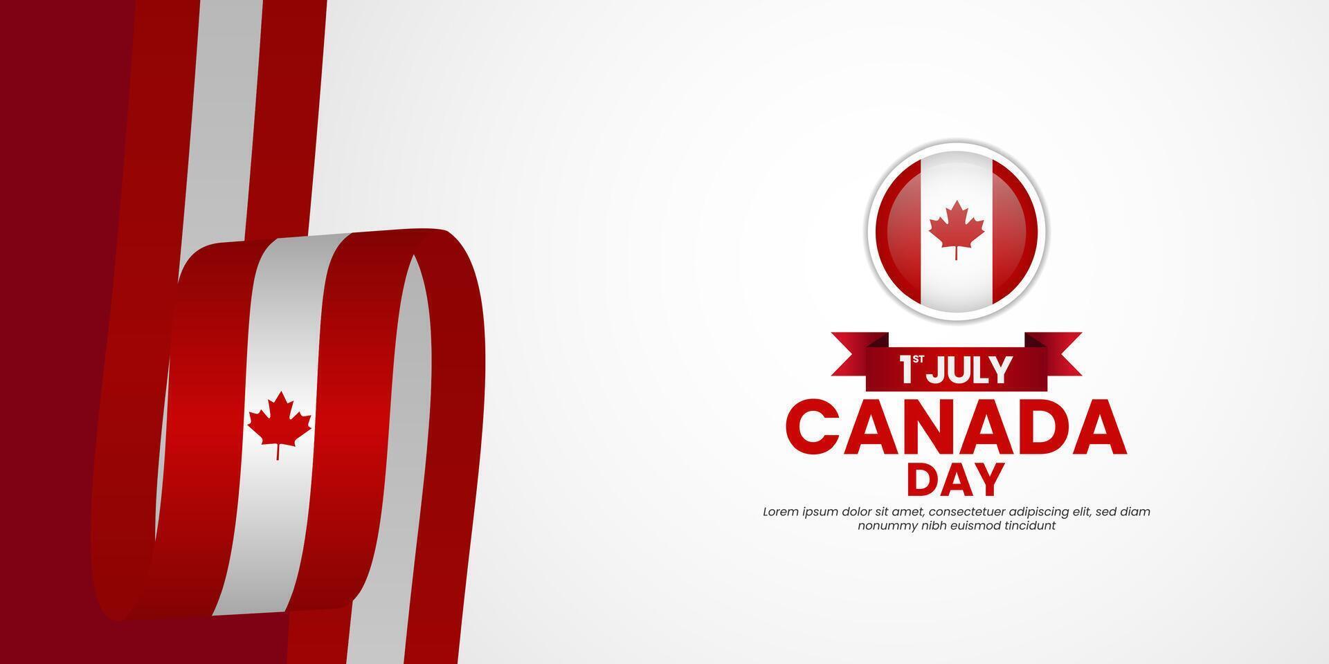 Canada flag for canada day banner background with blank space area vector