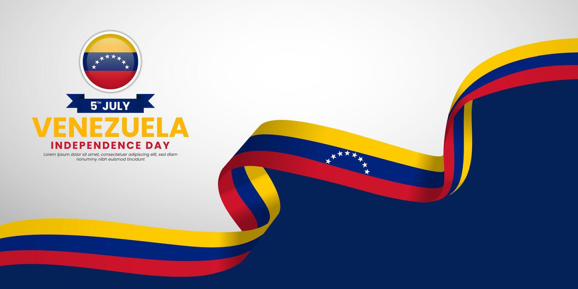 Venezuela flag for independence day banner background with blank space area vector