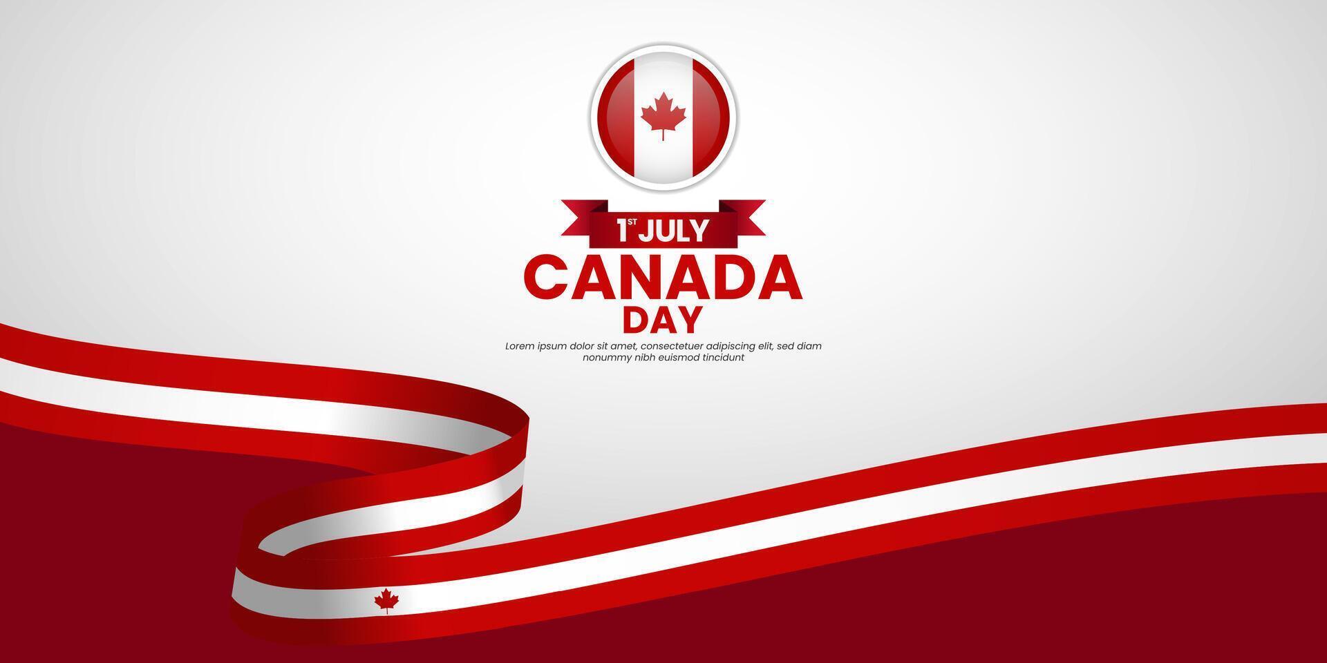 Canadian ribbon flag for Canada day background. Template for national day banner design vector