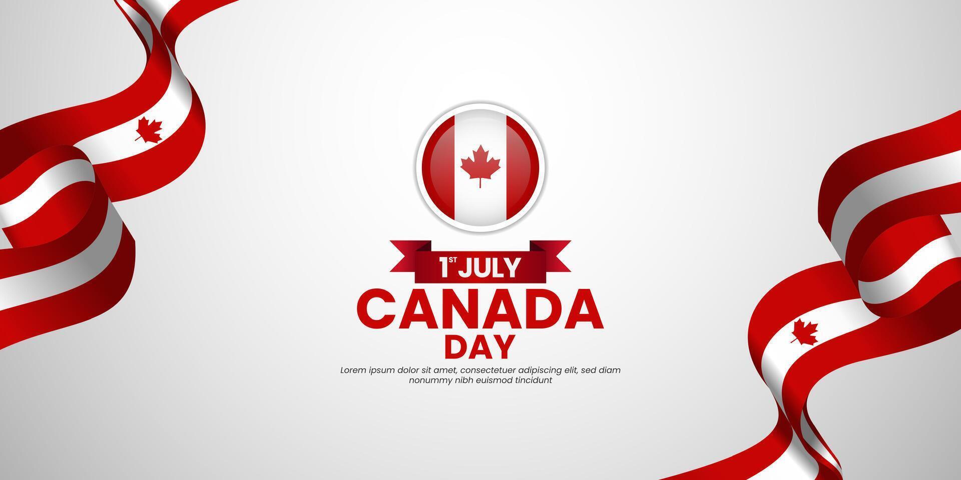 Canada flag for canada day background with blank space area vector