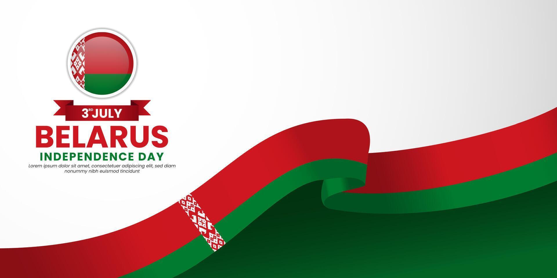 Belarus flag for national independence day banner with blank space area vector