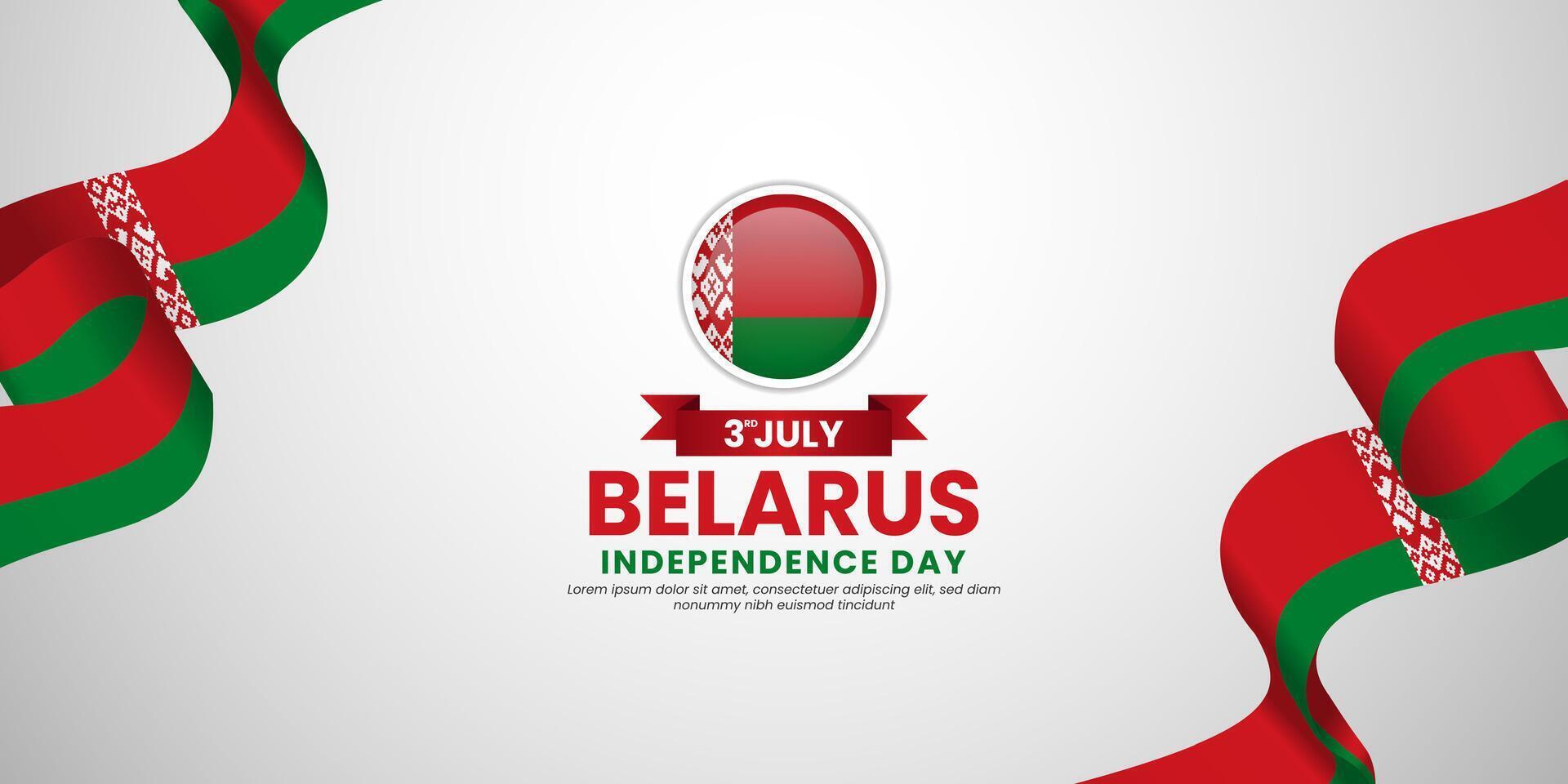Belarus Independence day background 3rd of July design element with realistic waving flag vector