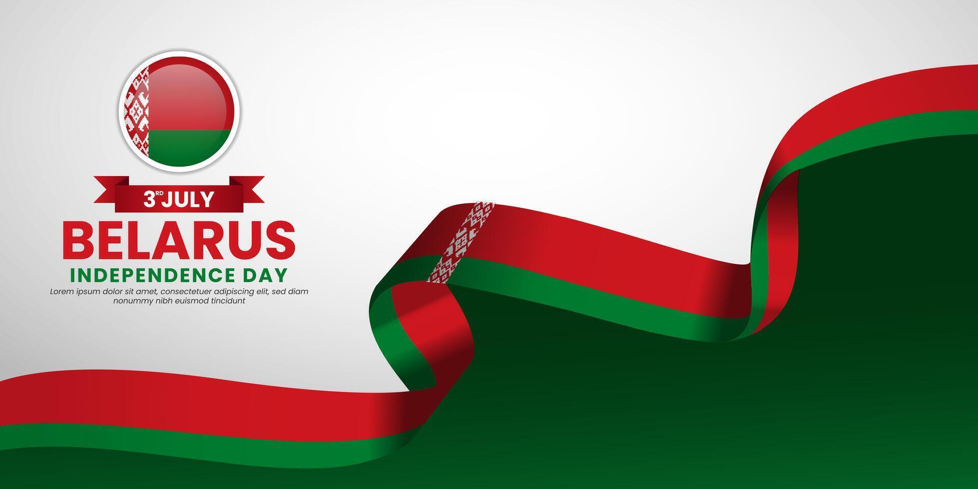 Belarus Independence day banner background 3rd of July design element with realistic waving flag vector