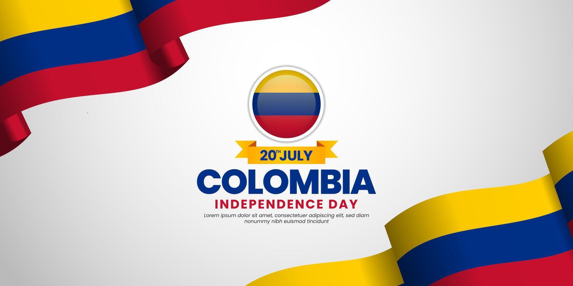 Colombian flag for colombia independence day background with blank space area vector