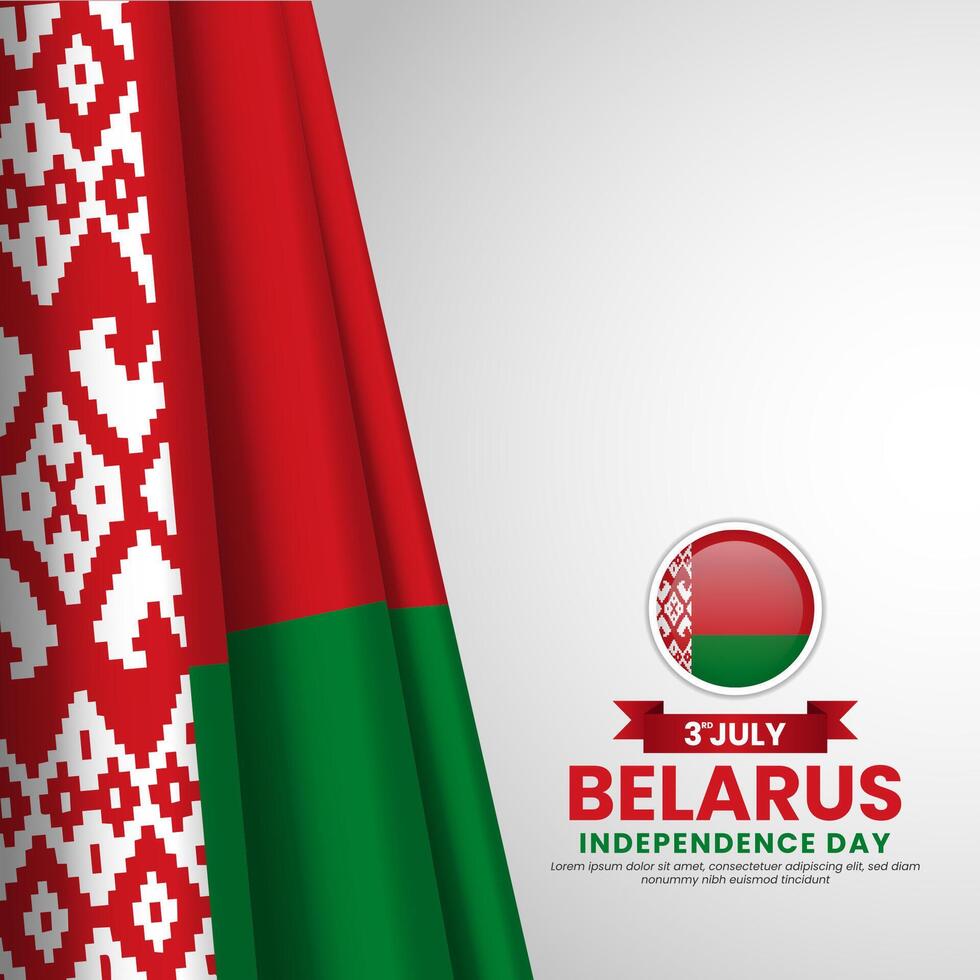 Belarus flag for independence day banner background with realistic flag vector