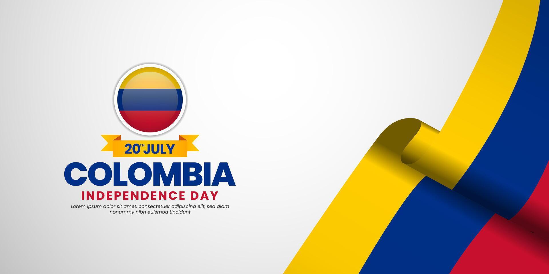 Colombian flag for colombia independence day banner background with blank space area vector