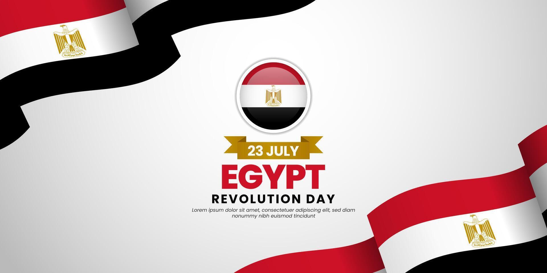 Egyptian flag for Egypt revolution day background with blank space area vector