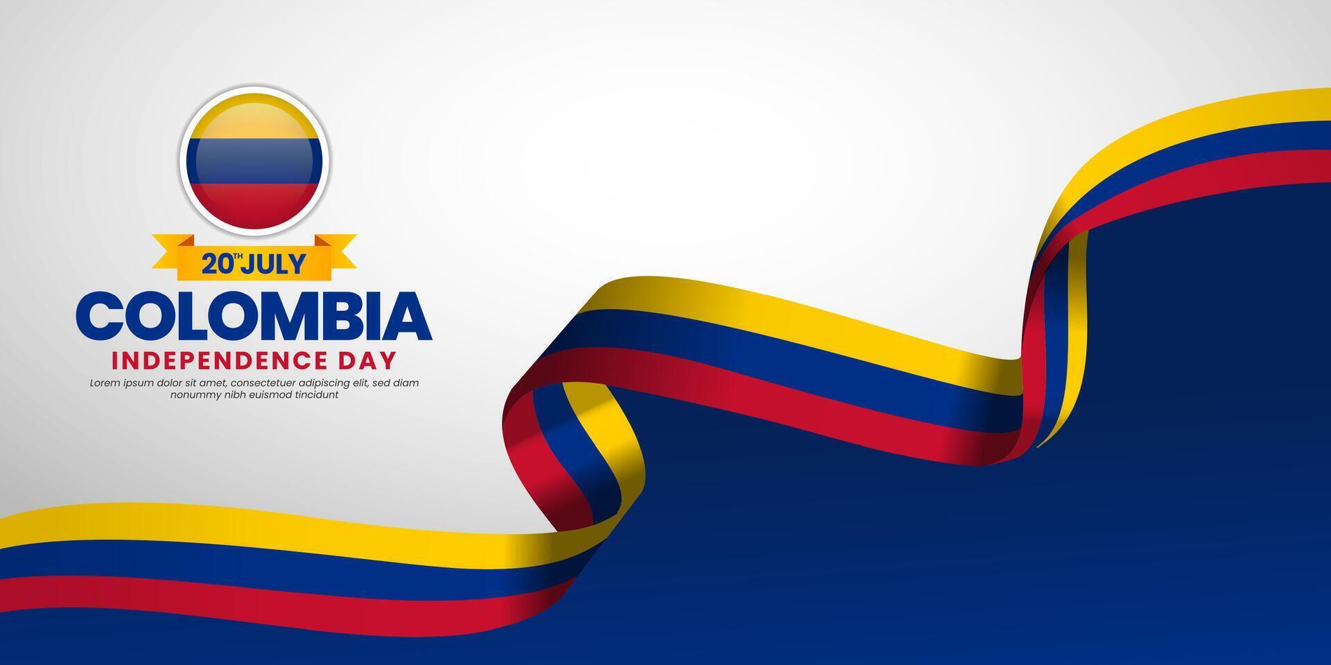 Colombian flag for colombia independence day banner background with text space area vector
