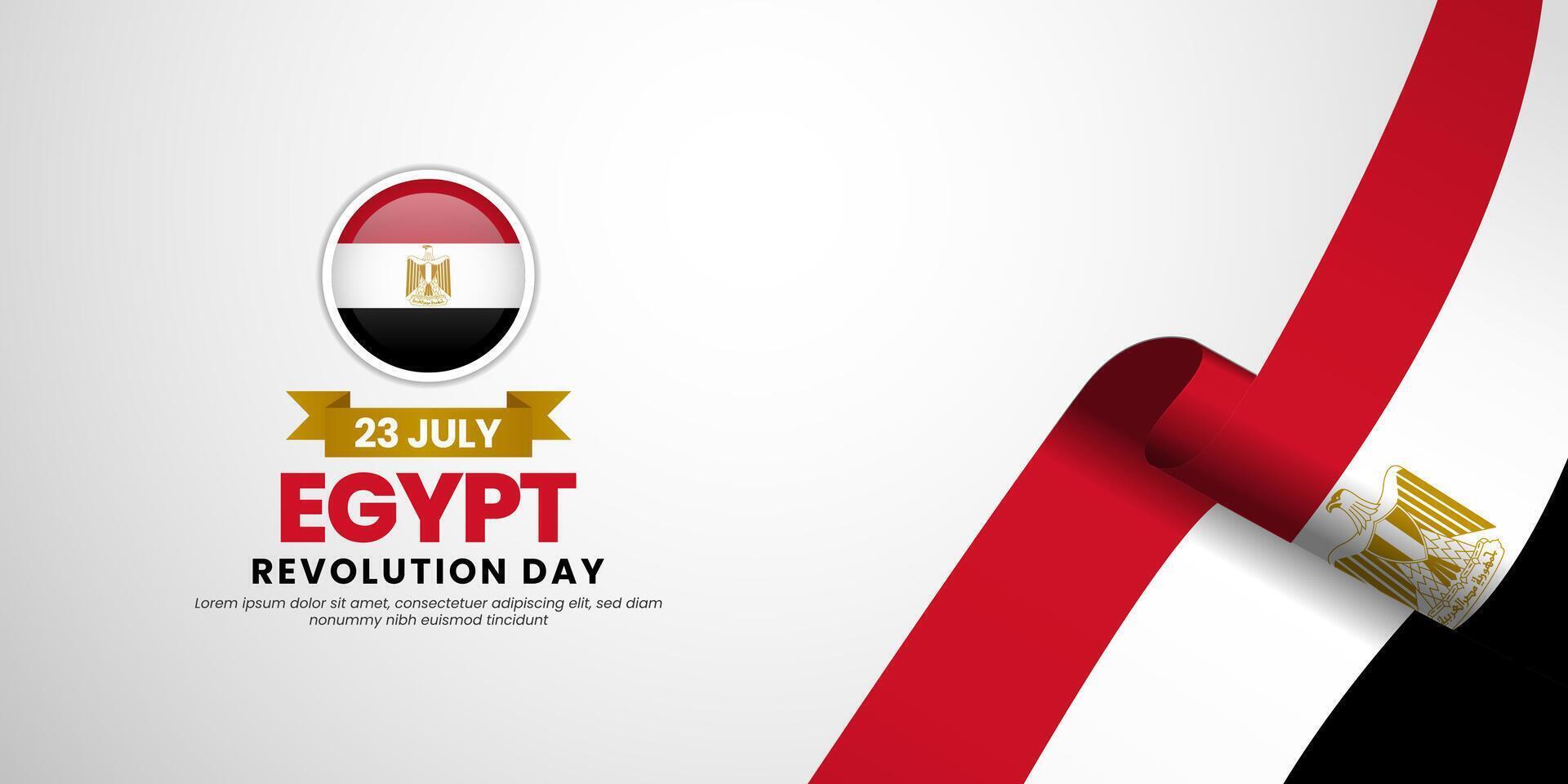 Egyptian flag for Egypt revolution day banner background with blank space area vector
