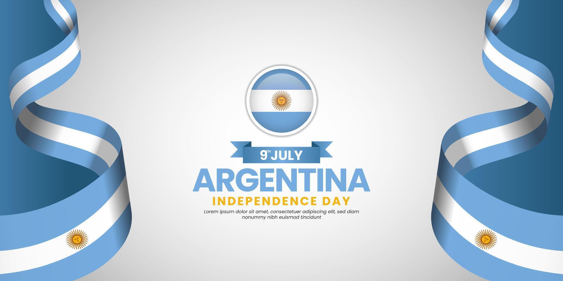 Argentina Independence day banner 9th of July design element with realistic waving flag vector