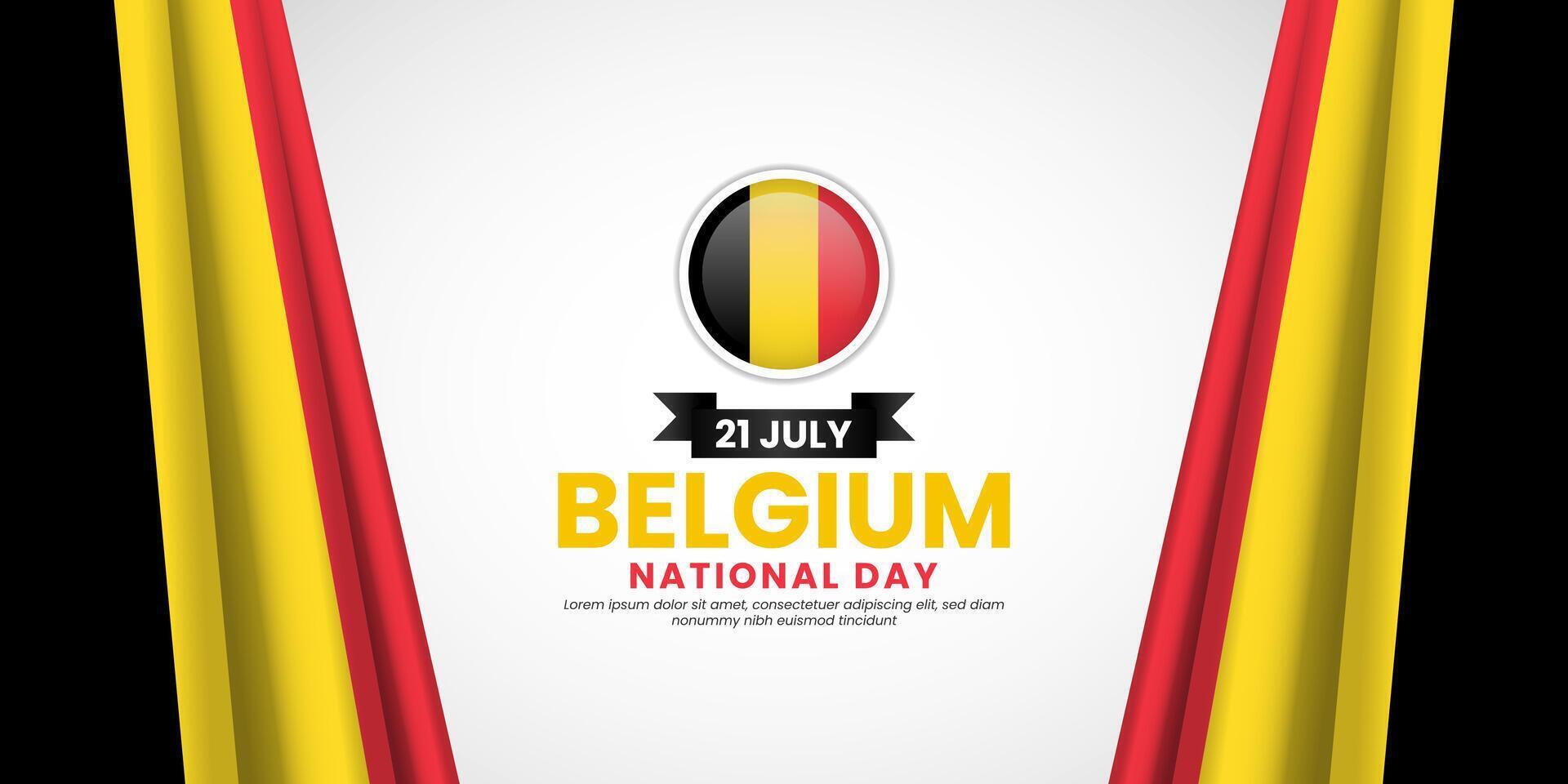 Belgian flag for Belgium national day banner background with text space area vector
