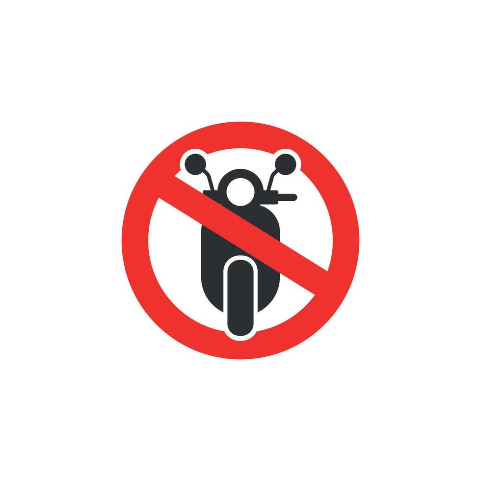 illustration of a prohibited motorcycle crossing sign. vector