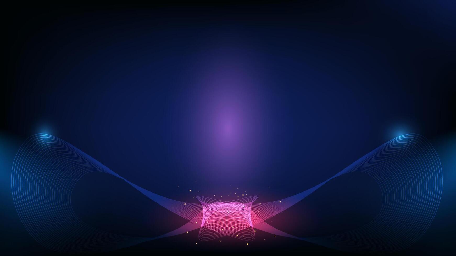 Dynamic abstract technology background with wave particles and digital dots. Features a flowing mesh and futuristic data network. Great for banners, wallpapers, and science concepts. vector