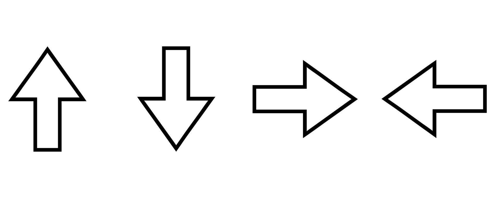 arrow outline set on white background vector