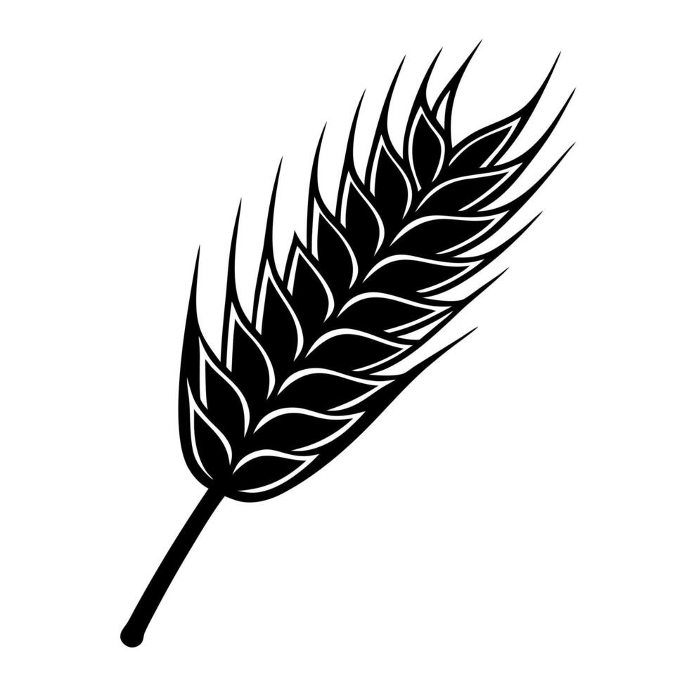 Wheat ear woodcut design isolated on white background vector