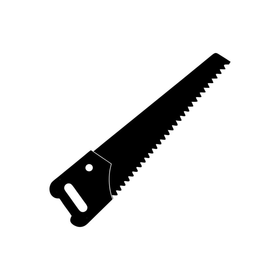 Hand saw silhouette icon set isolated on white background vector