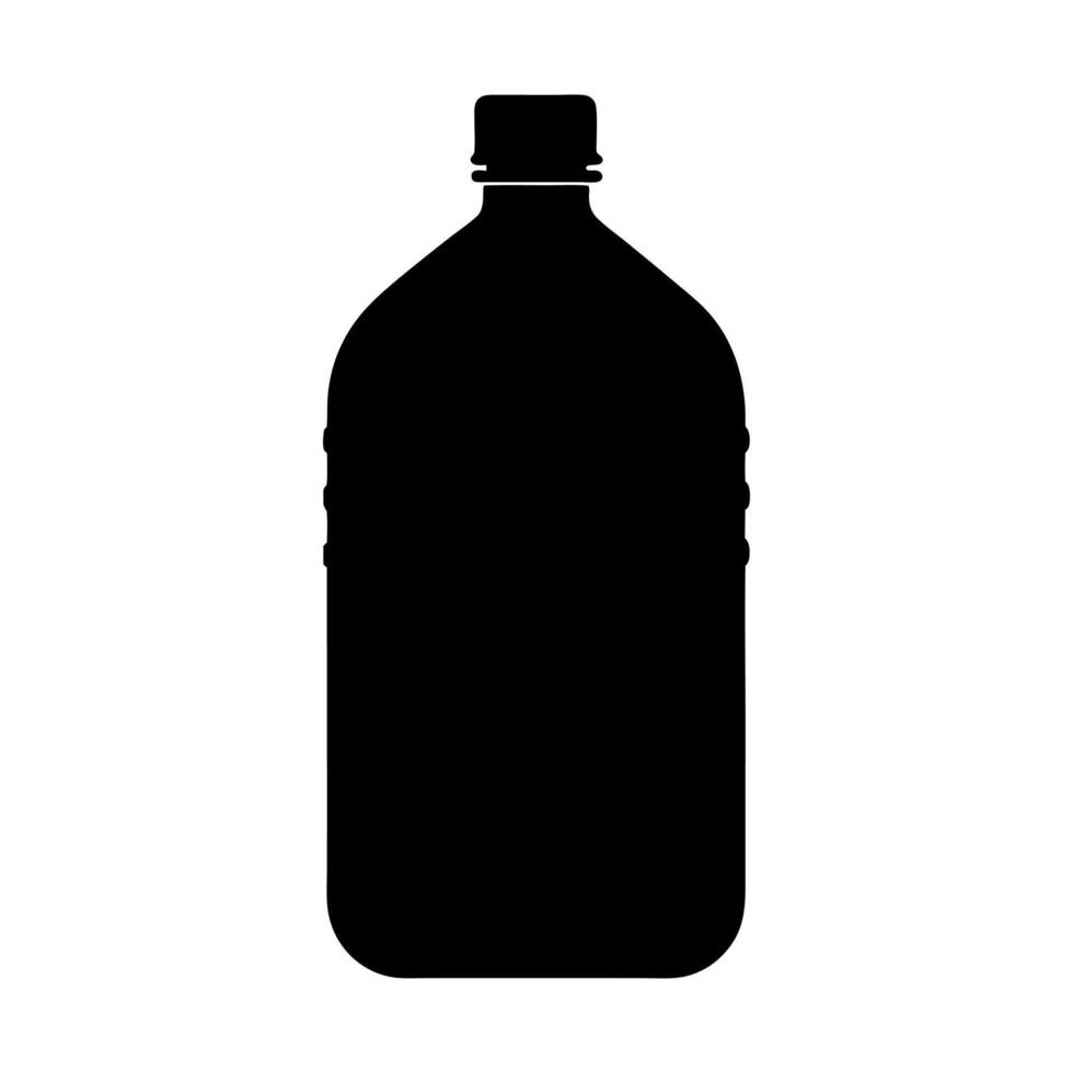 Plastic bottle silhouette icon isolated on white background vector