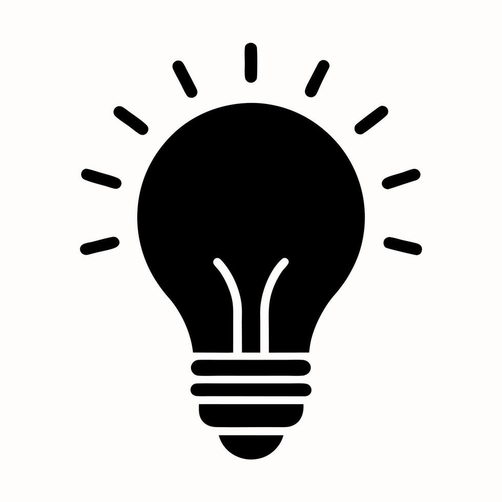 Creative idea silhouette icon set isolated on white background vector