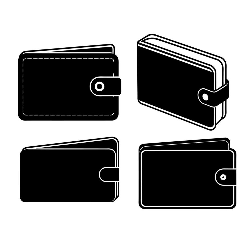 Wallet silhouette icon design isolated on white background vector