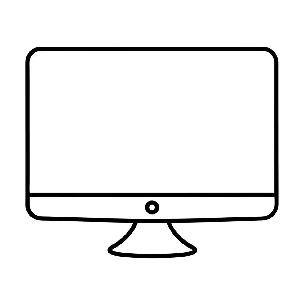 Computer monitor icon graphic isolated on white background vector
