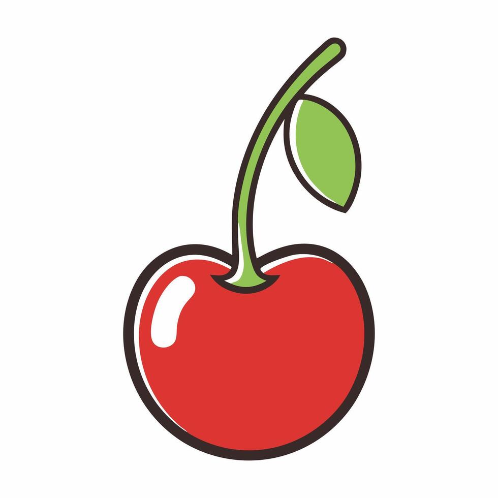 Cherry illustration design isolated on white background vector