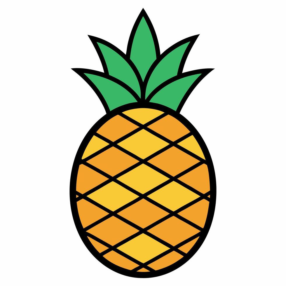 Pineapple illustration graphic design element isolated on white background vector