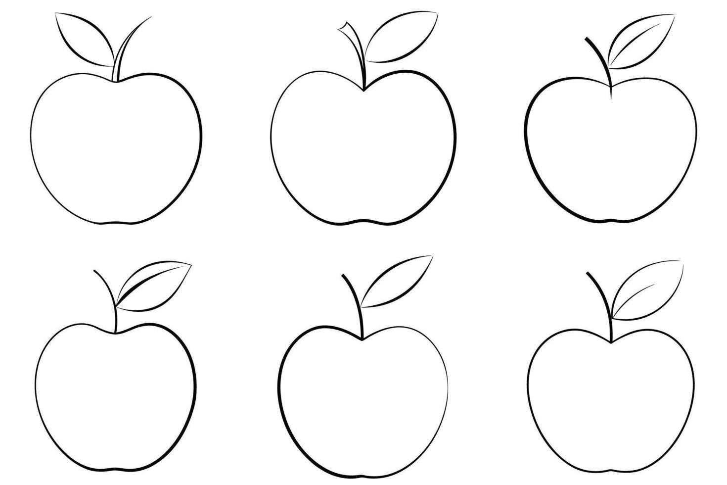 Apple outline set illustration isolated on white background vector