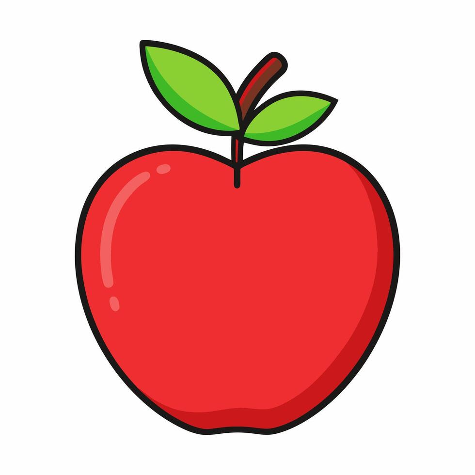 Apple fruit illustration isolated on white background vector