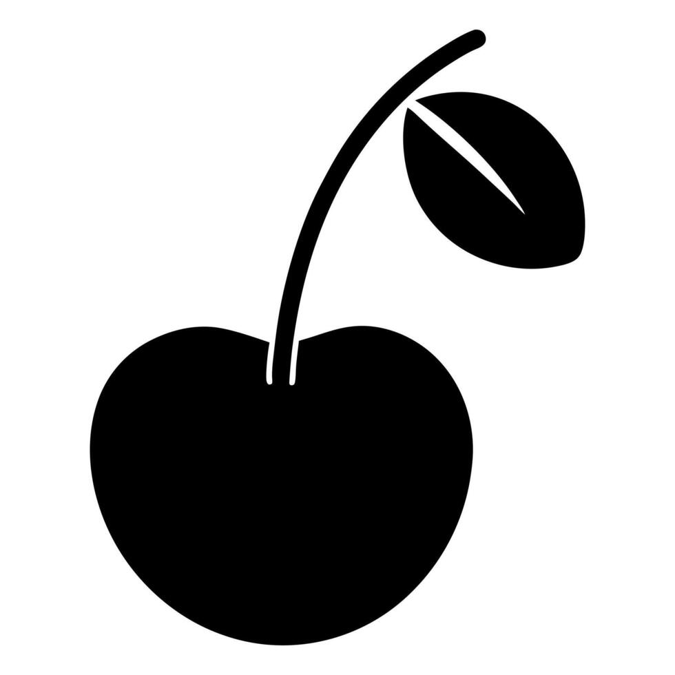 Cherry silhouette graphic isolated on white background vector