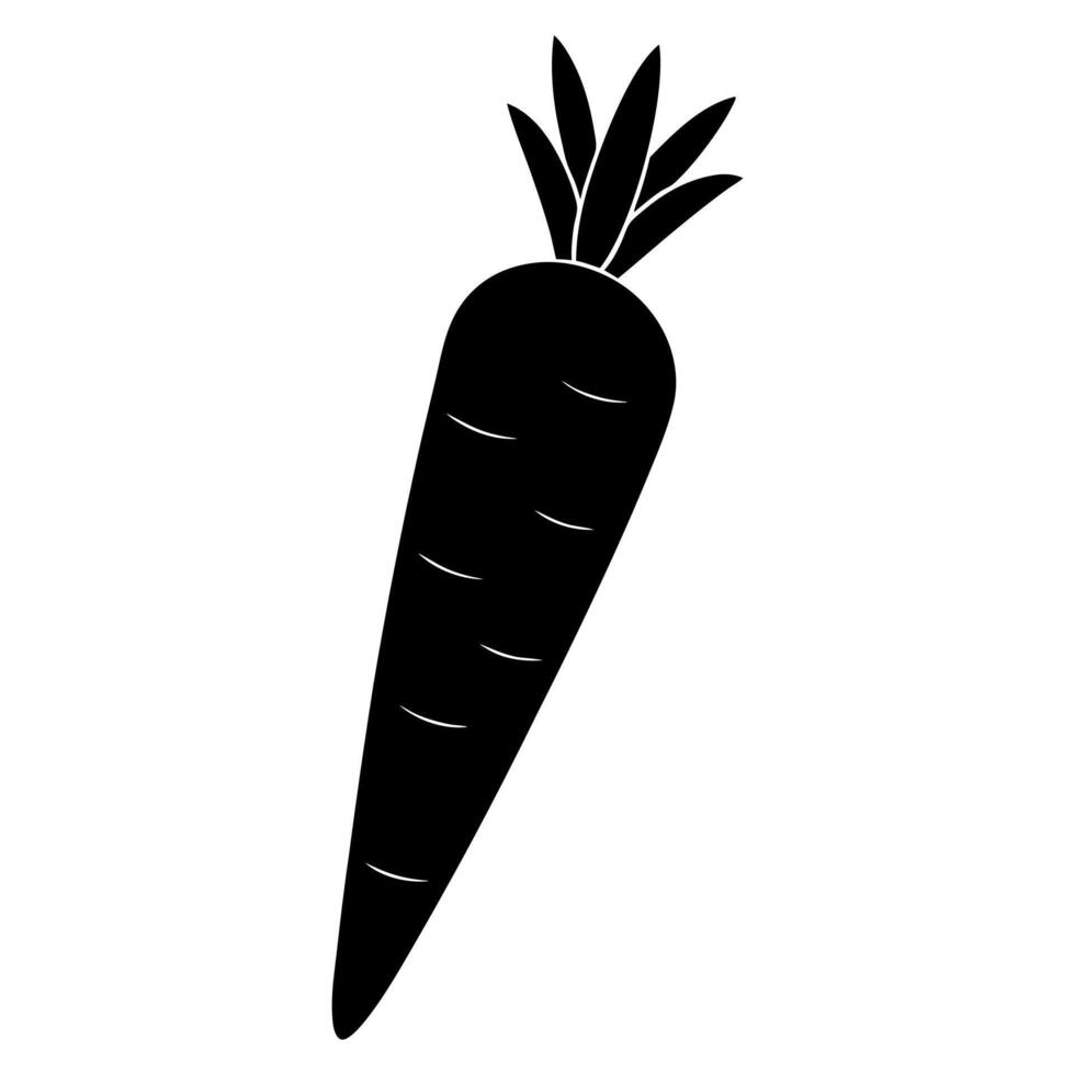 Carrot silhouette graphic isolated on white background vector