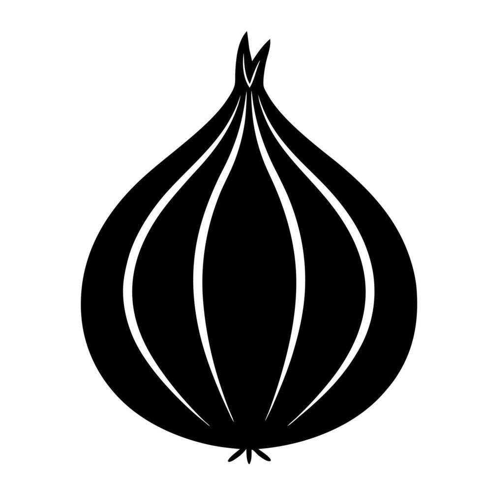 Onion silhouette graphic isolated on white background vector