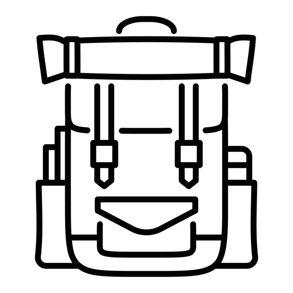 Camping Backpack line icon vector