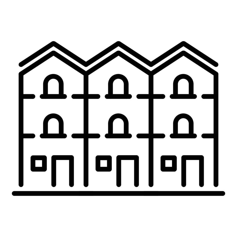 Townhouse line icon with editable stroke vector