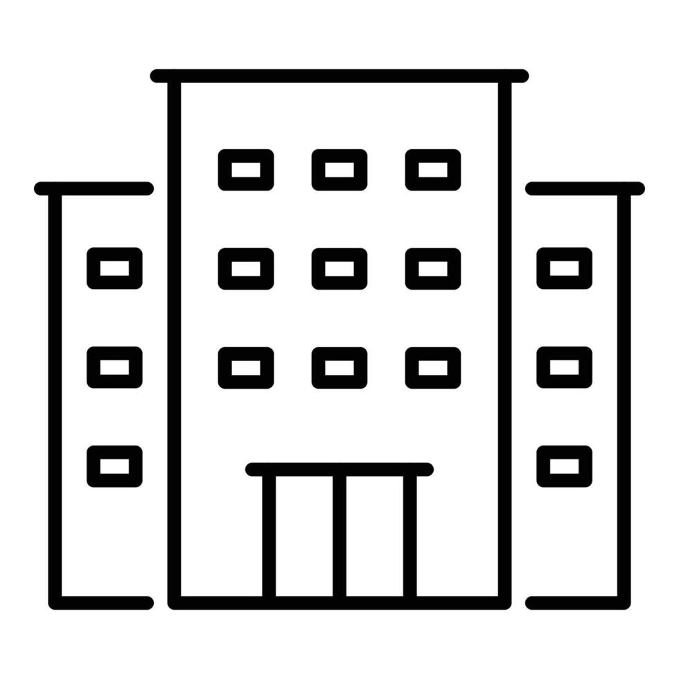 A building line icon with editable stroke vector