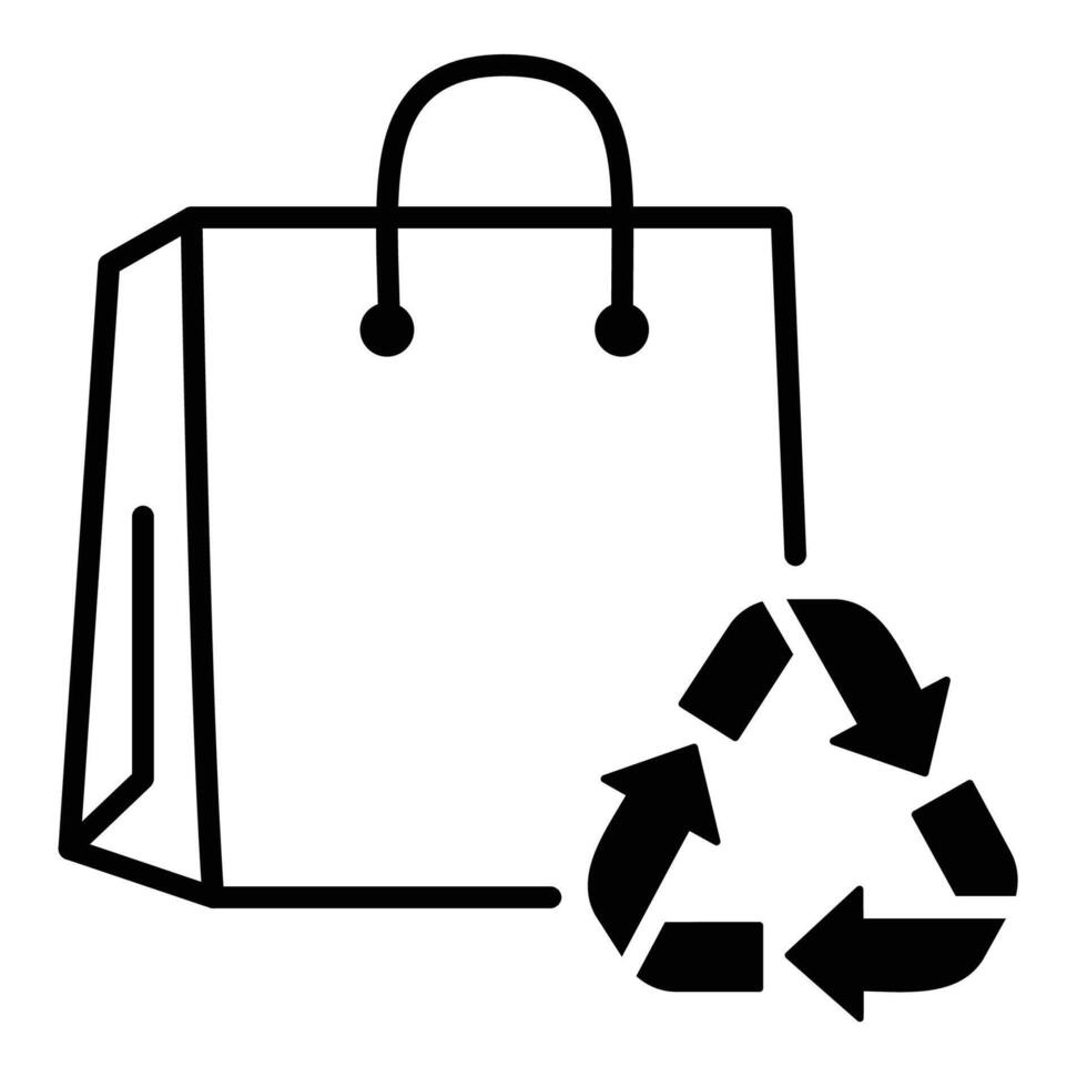 Reusable Shopping Bag conceptual icon vector
