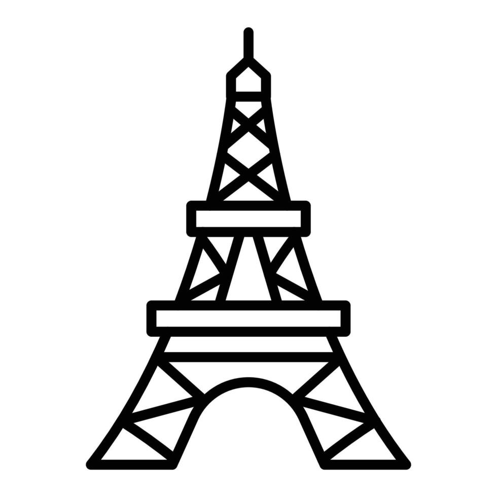 Eiffel Tower line icon vector