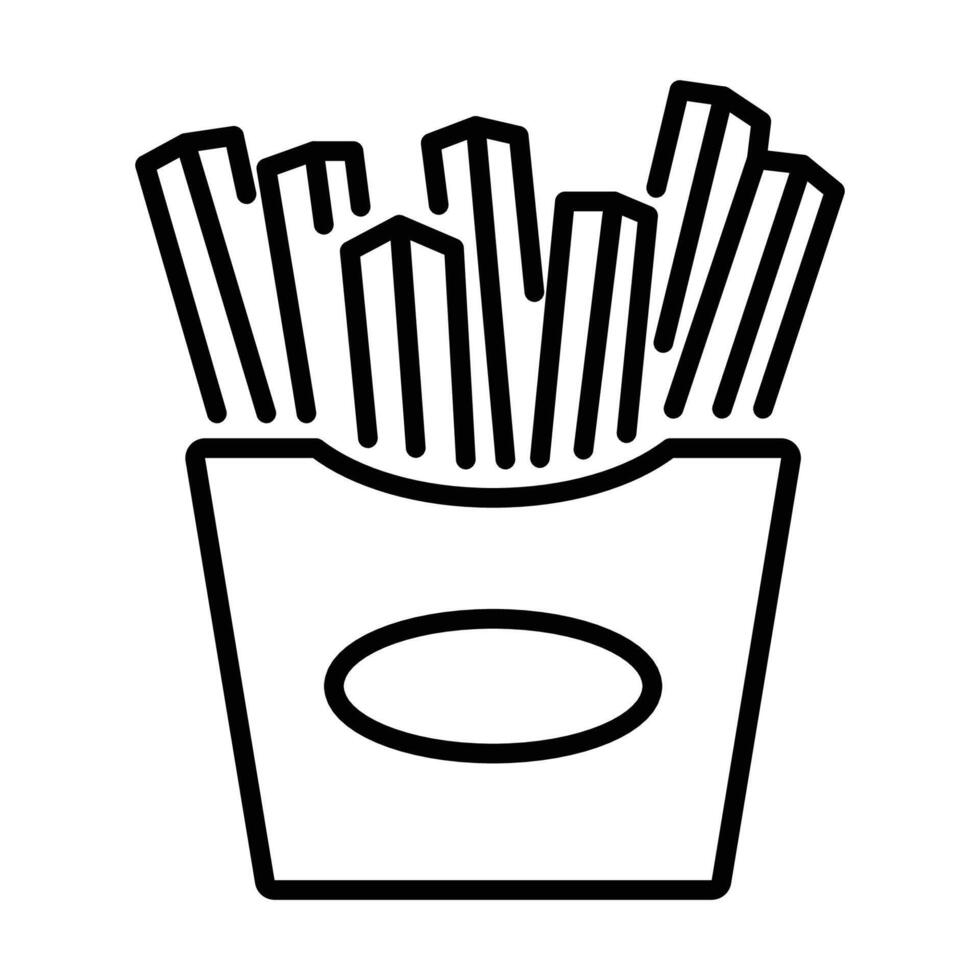 Fries line icon vector