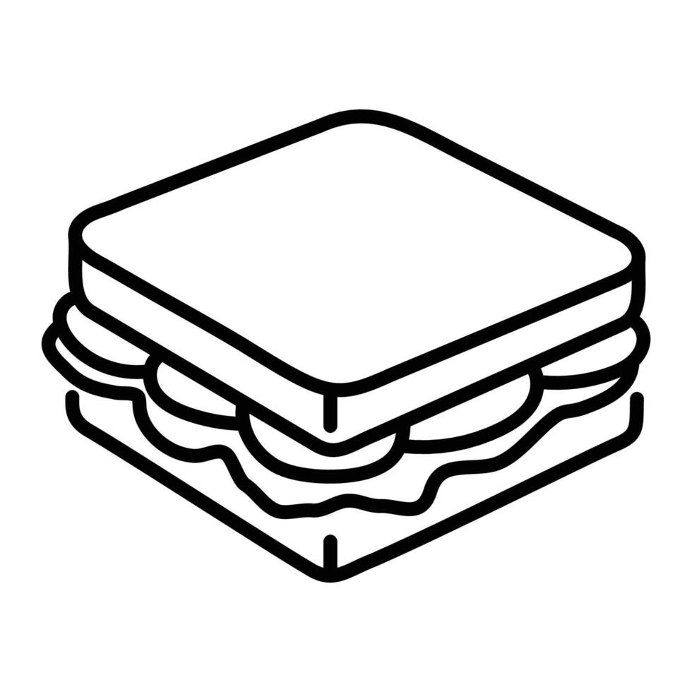 Sandwich line icon vector