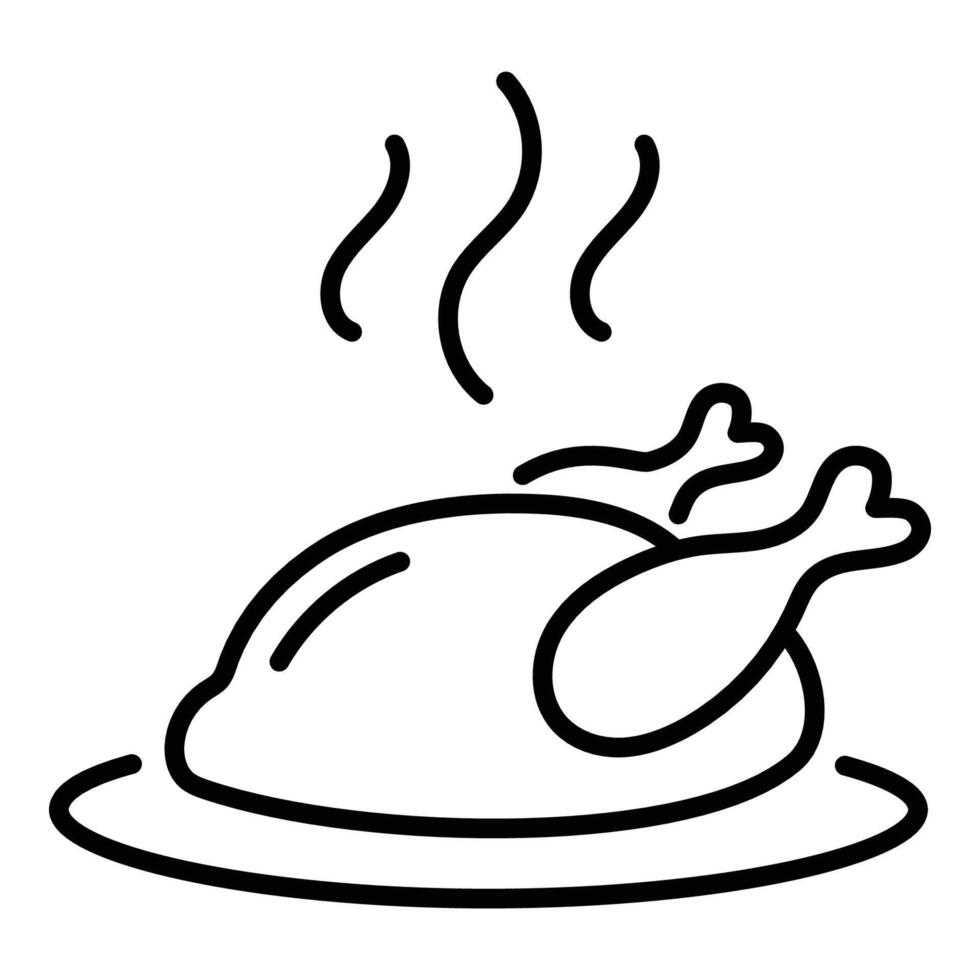 Turkey line icon vector