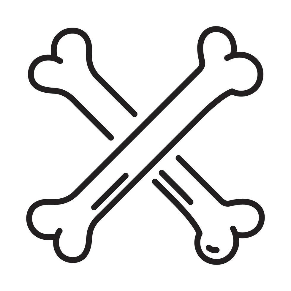 Crossed bones icon, representing Halloween and spooky themes vector