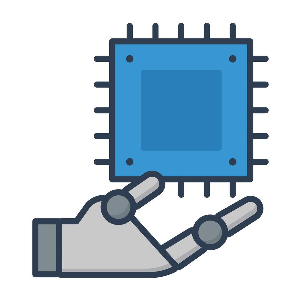 AI robotics color icon vector