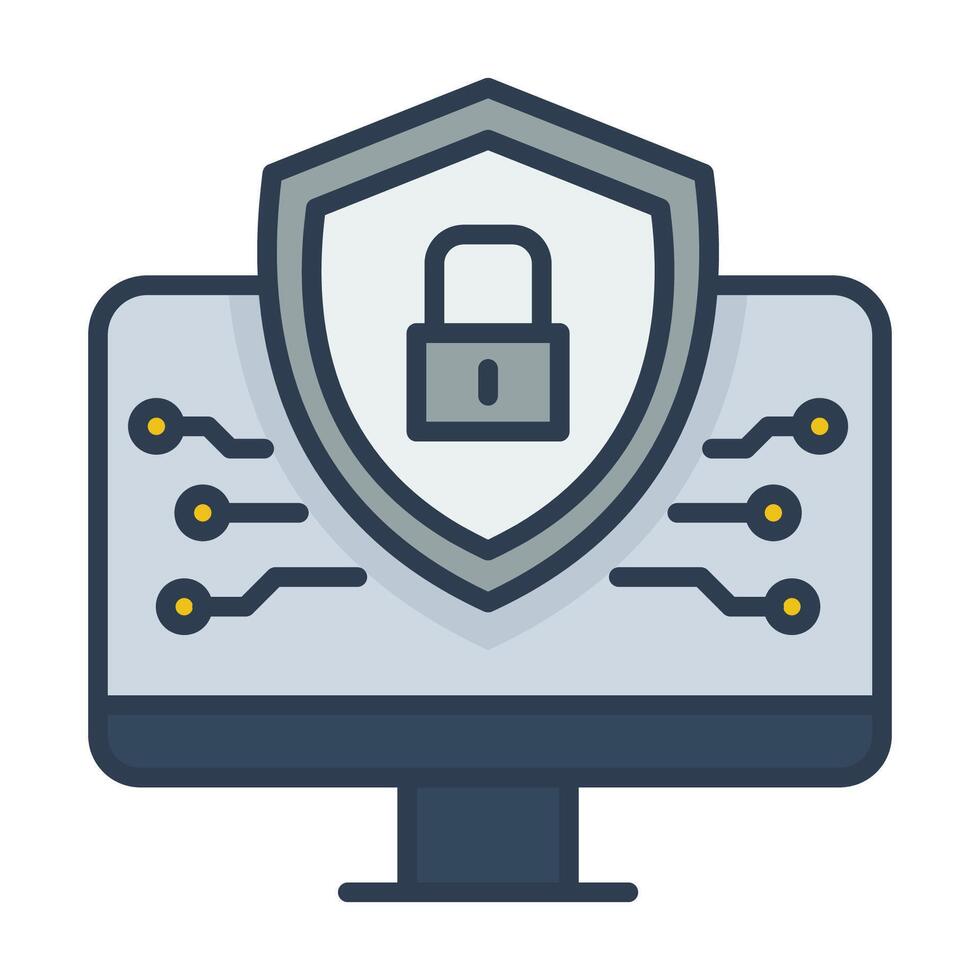 Encryption authentication color icon vector