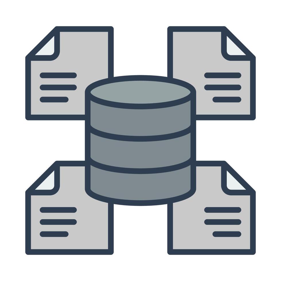 Data repository conceptual flat icon vector