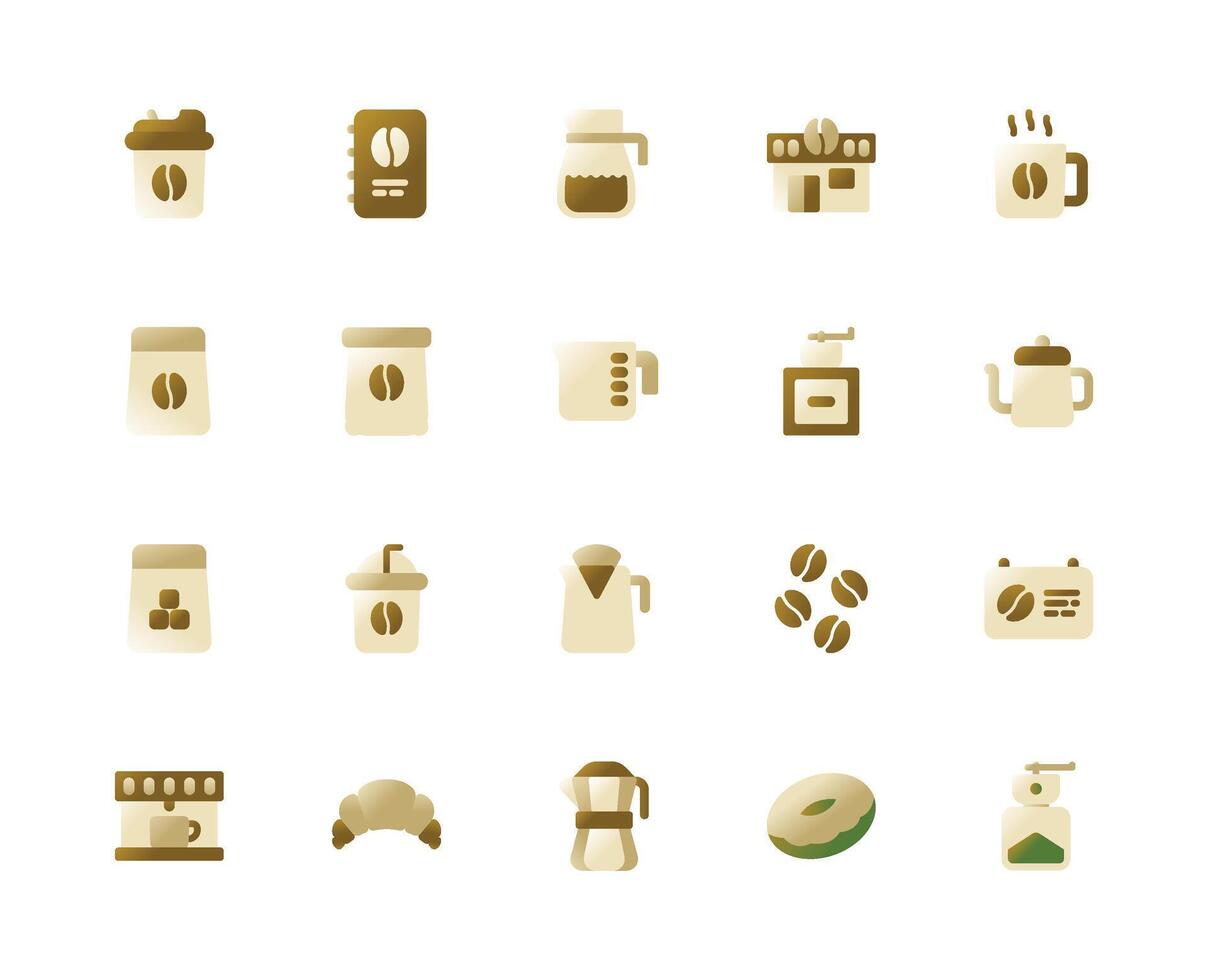 Coffee and Cafe Gradient Icon for Restaurant Background Requirement. vector