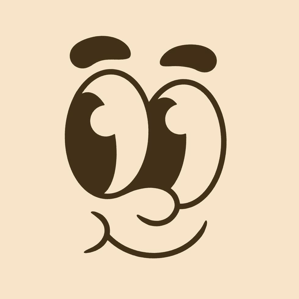 Minimal Retro Cartoon Face for Funny Apparel and Stickers vector