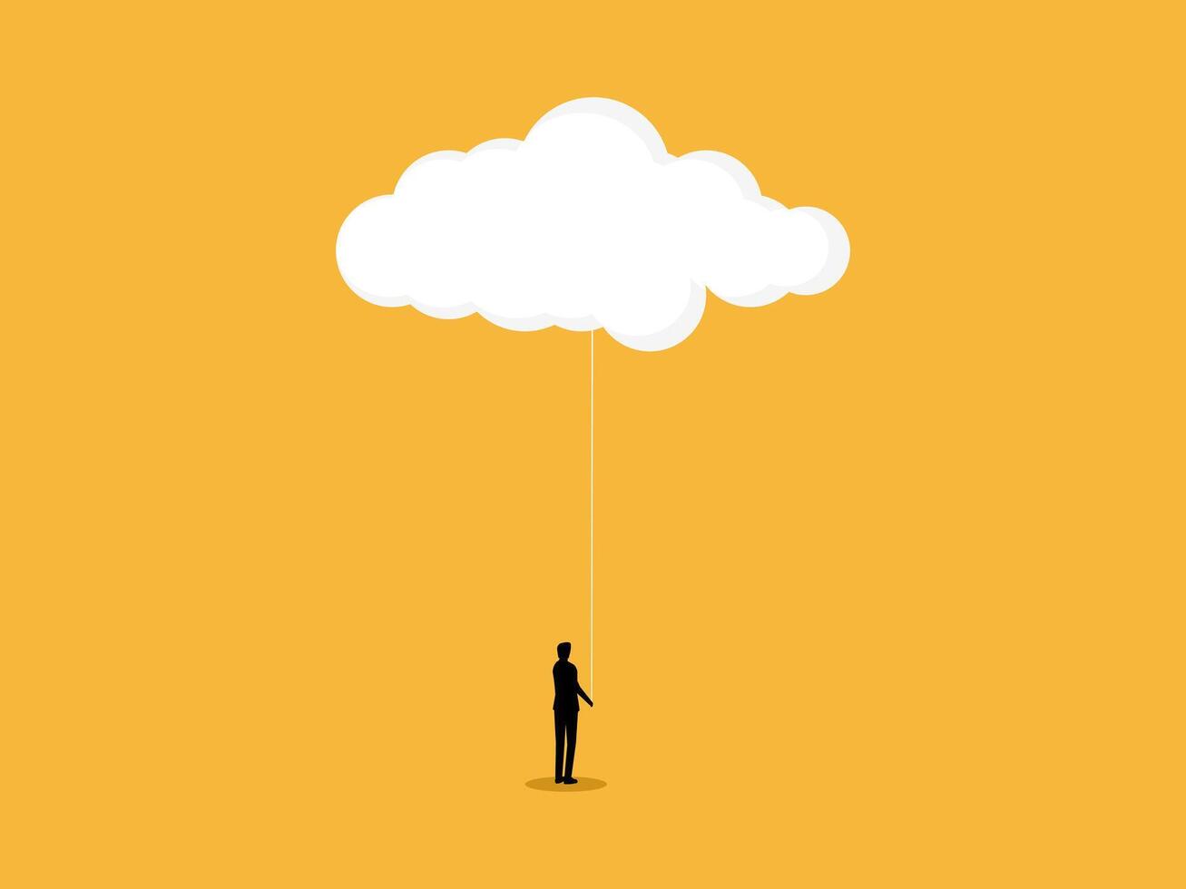 Online data collection, Opportunity, Career, Businessman holding a cloud vector
