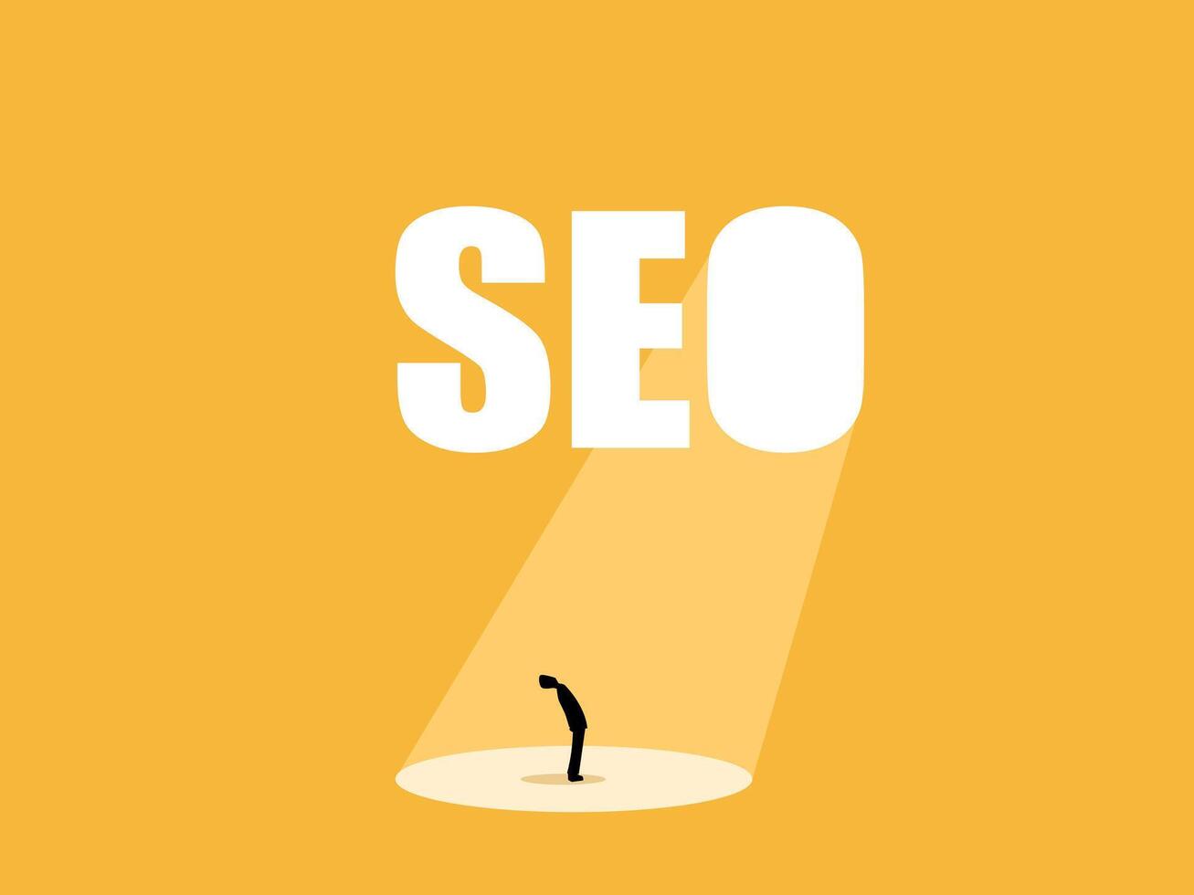 SEO ,Businessman on the process of website optimization vector