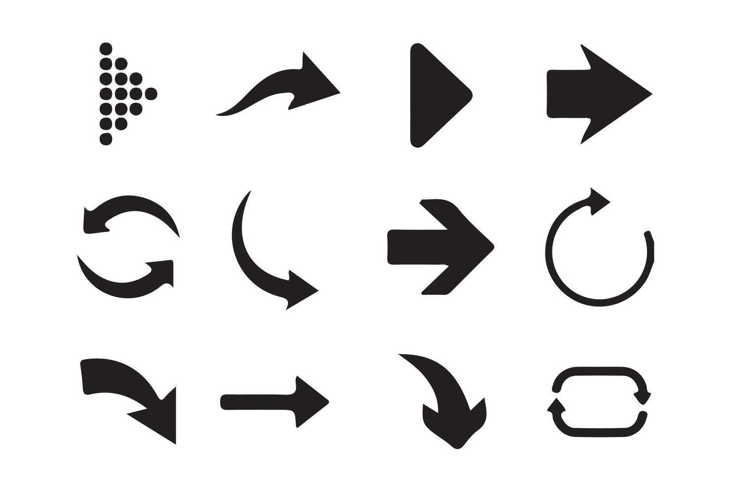 Set arrow icons. Collection different arrows sign vector
